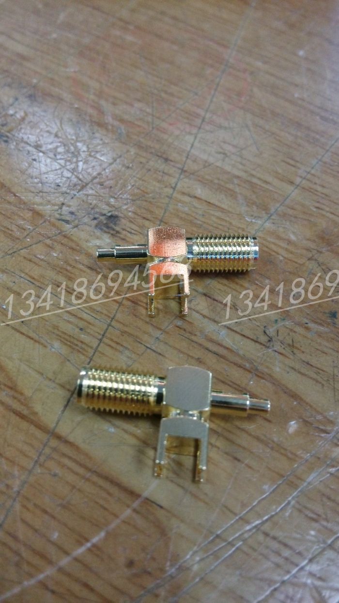 全铜镀金 sma弯头正四脚母座 pcb焊接1.13 1.37 ipx线 sma-c-kwe
