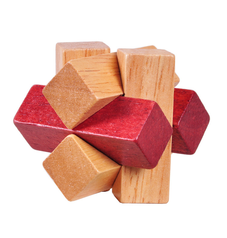 成人木制益智玩具 古典玩具 孔明锁鲁班锁 解环 木结锁