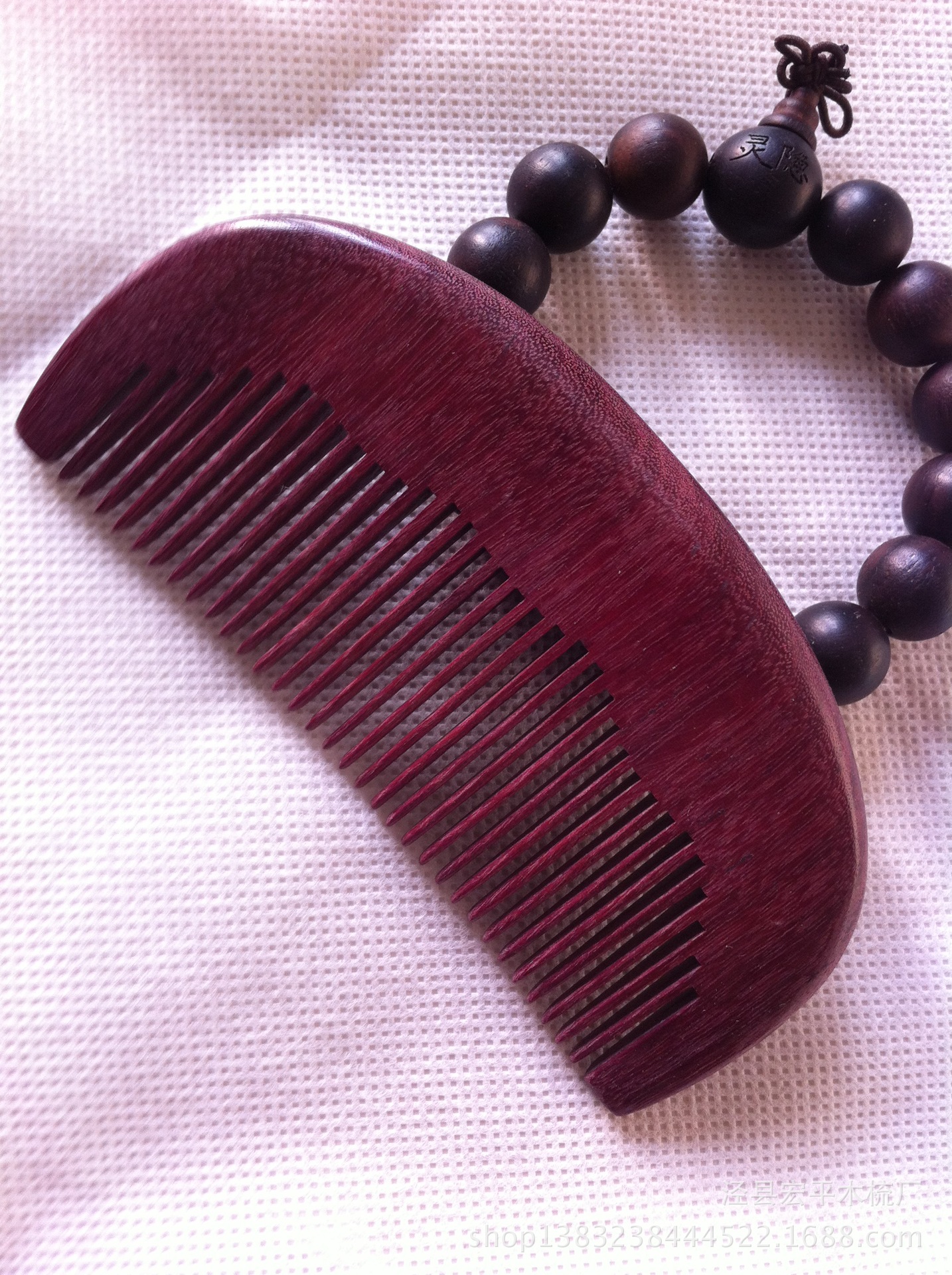 檀木梳子生产基地直销 天然红檀香木梳 美容梳 美发梳图片_10