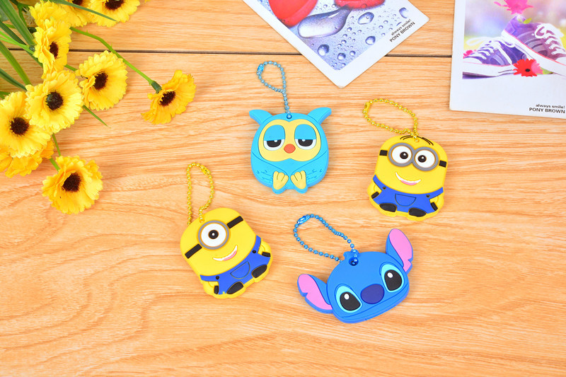 阮林芬 软胶材质神偷奶爸 小黄人钥匙套史迪仔可爱卡通钥匙套批发