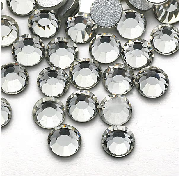 国贸a钻 平底玻璃圆水钻 美甲diy手机发夹服饰鞋子装饰品 透明白