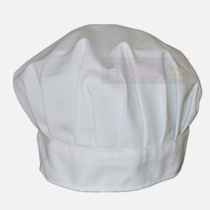 厨师帽 酒店厨师工作帽子蘑菇形厨师帽百褶帽高圆 厨师白色布帽子