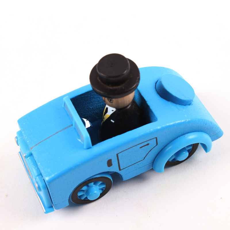 托马斯火车玩具木质磁性轨道小火车thomas原木胖总管长约7厘米