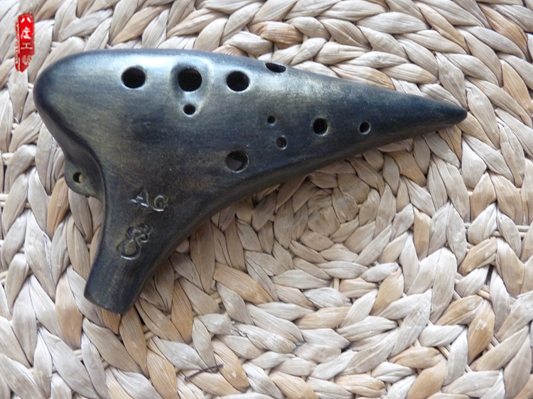 【品质保证】陶笛吹奏类乐器北京8度12孔仿古青铜中音ag调陶笛