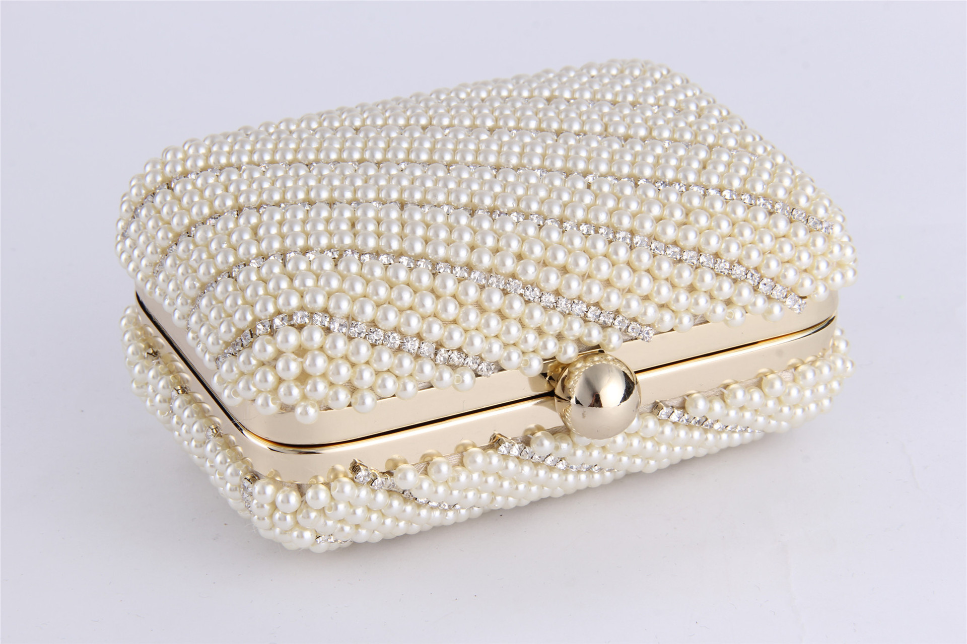 厂家直销 奢华镶钻珍珠晚宴包手拿包 水钻晚宴包 手包现货批发