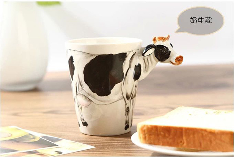 创意新奇特陶瓷杯子 个性纯手工手绘陶瓷马克杯 3d立体动物水杯