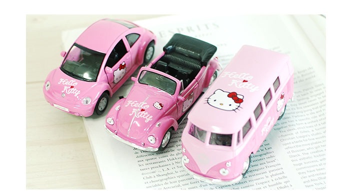 日本正品hello kitty 玩具 凱蒂貓仿真汽車 a型