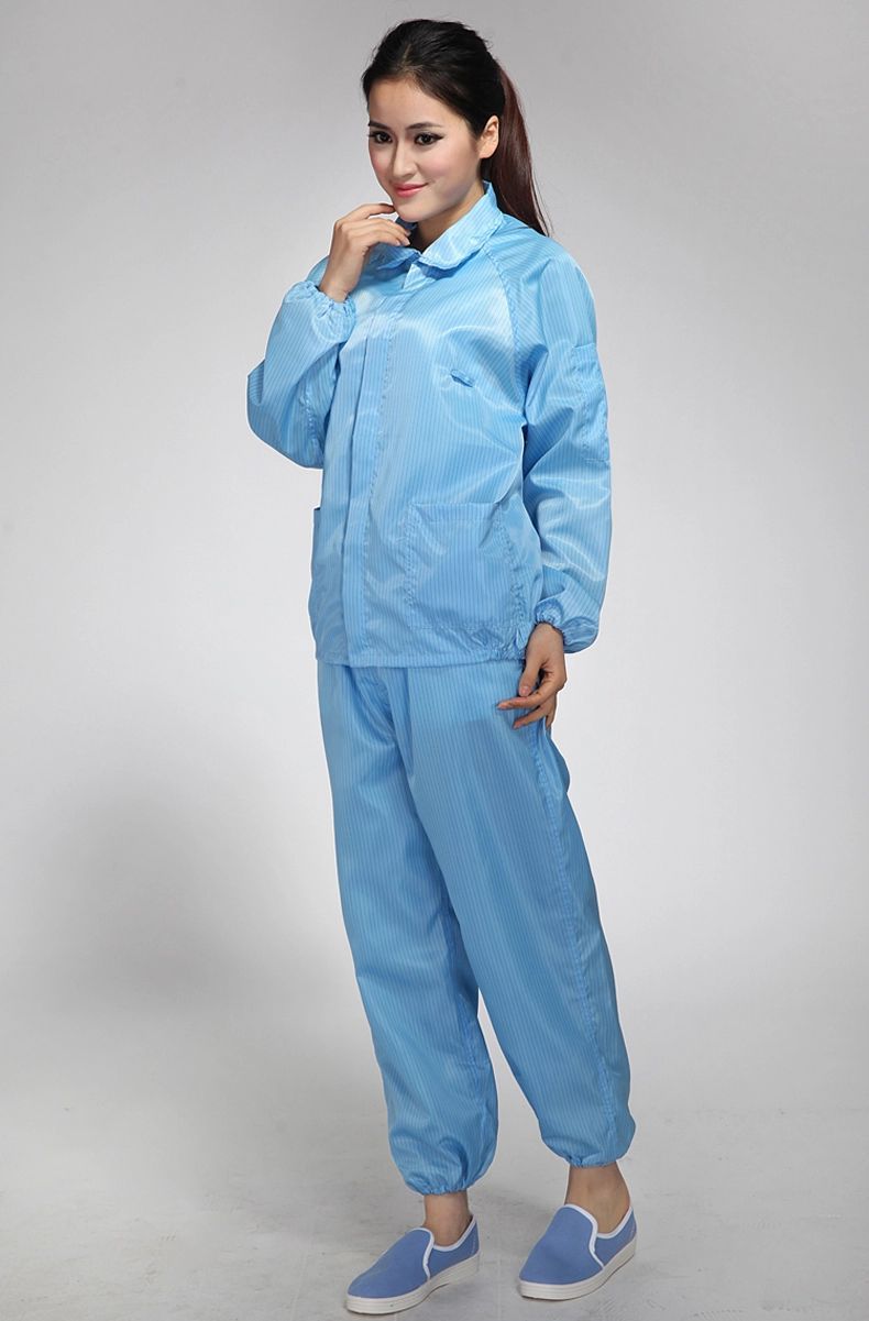 厂家直销蓝色防静电分体服 食品厂工作服 制药品厂无尘洁净工作服