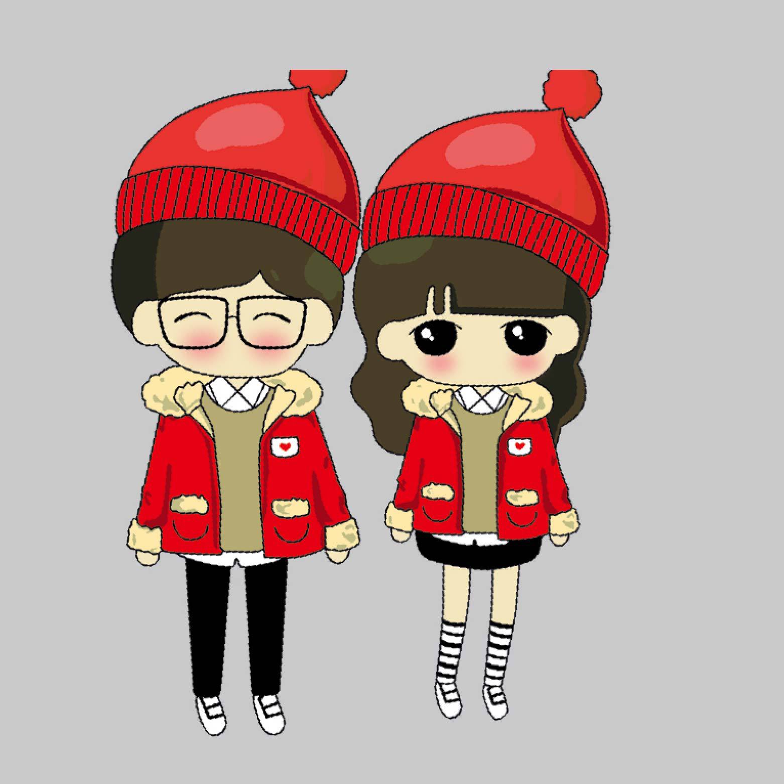 厂家批发来样定制卡通情侣装现货烫画卡通情侣烫图服装工业画