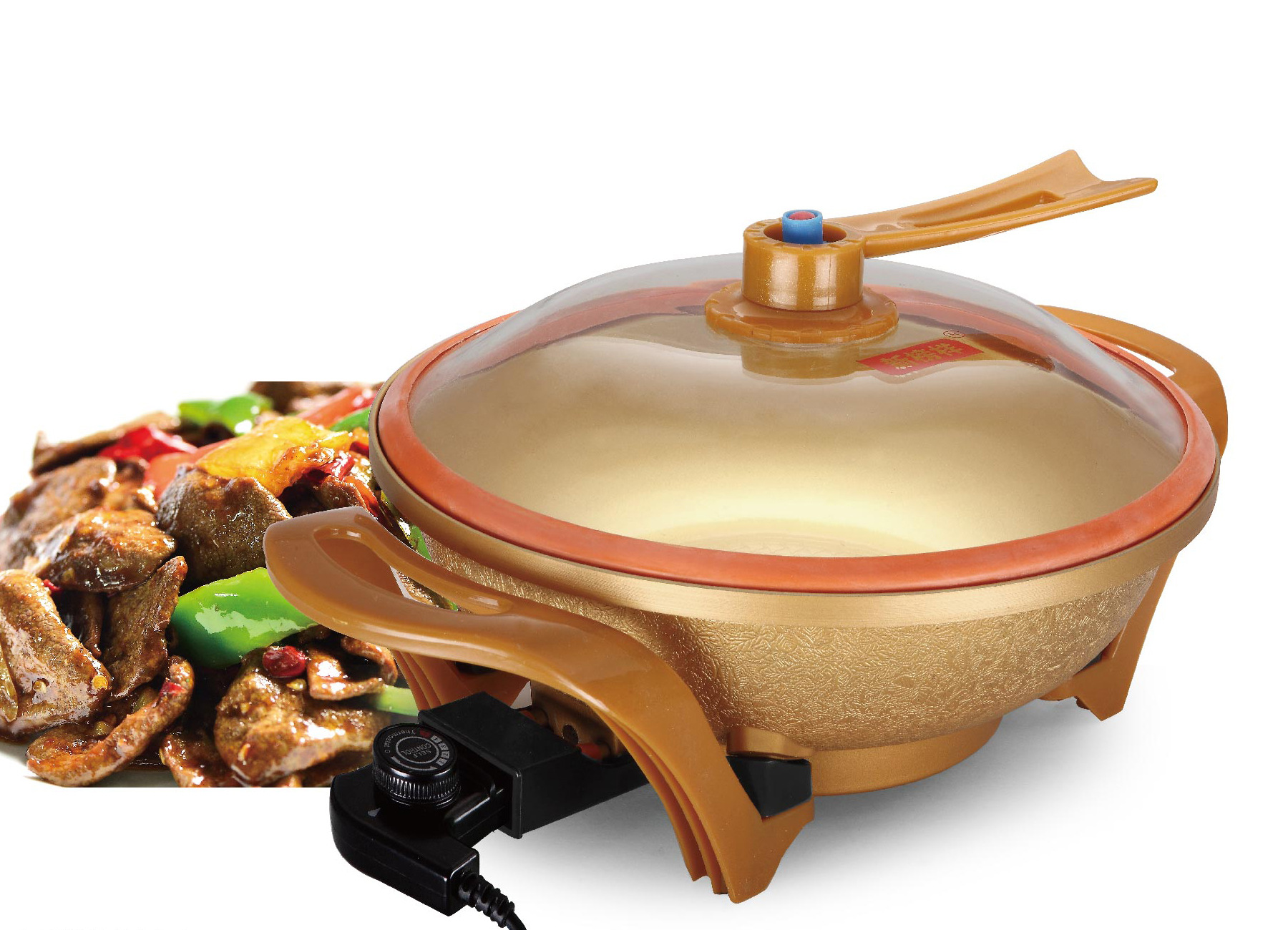 新榜样真空金元宝电热锅 养生高压电炒锅 下半年跑江湖市场火爆款图片