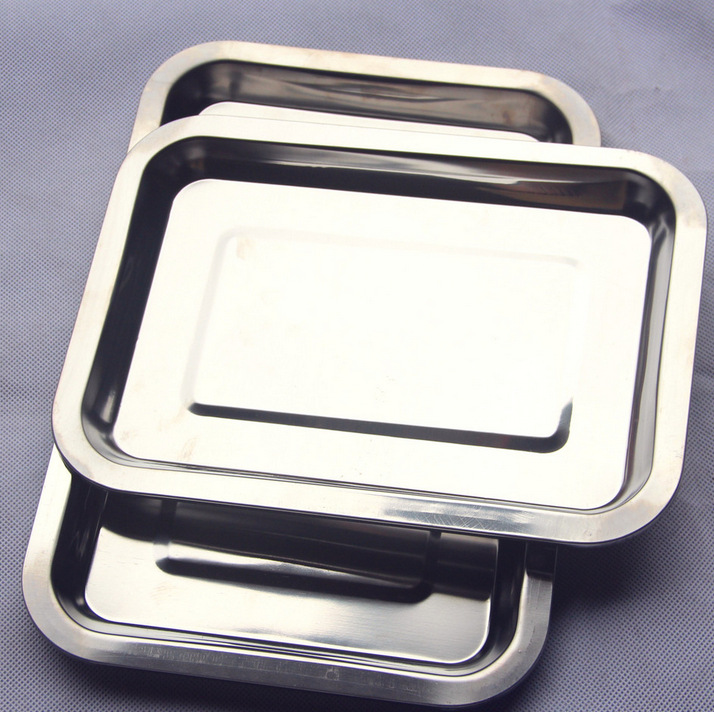 烧烤工具不锈钢长方形盘不锈钢托盘 长方托盘盘子餐盘烧烤 中号