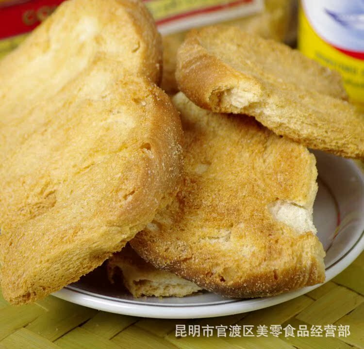 云南昆明缅甸面包干100g 泡鲁达专用饼干 甜品早餐 休闲零食品 糕点