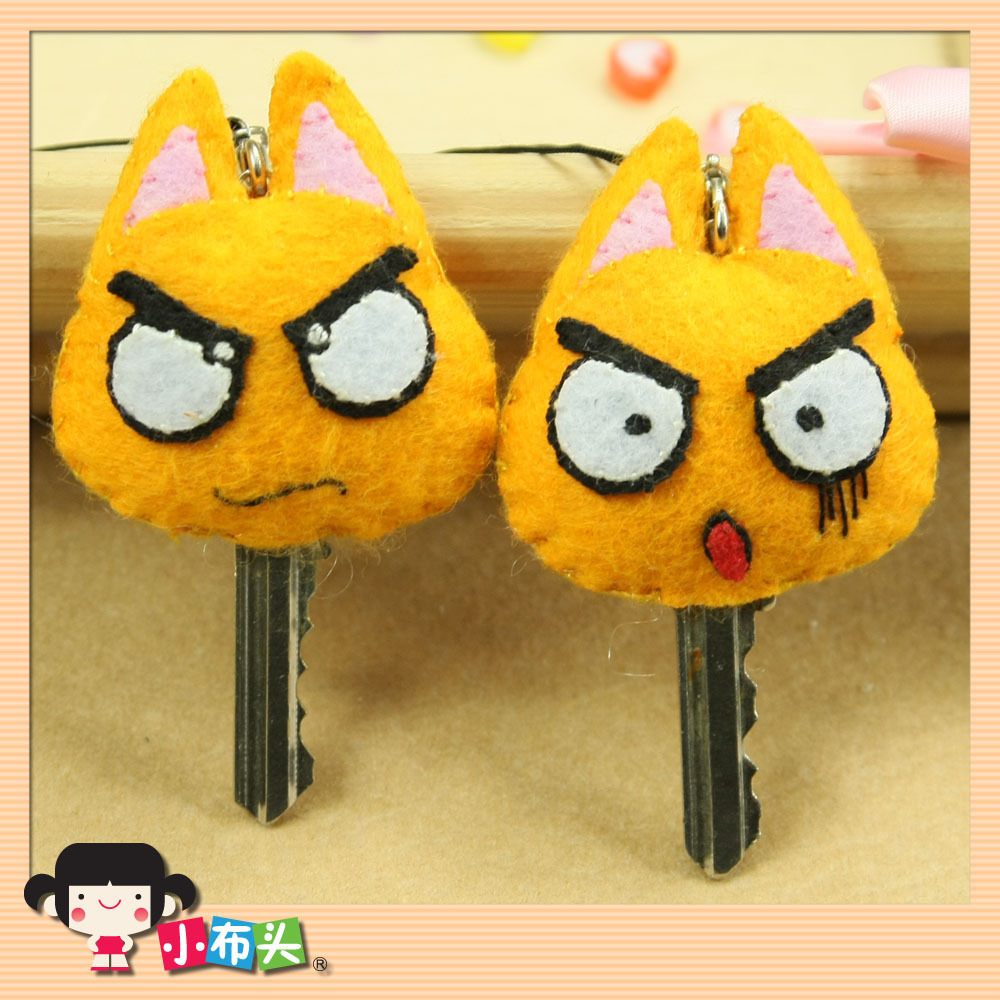 小布头免裁剪不织布材料包大眼猫钥匙帽diy手工布艺批发加盟代理