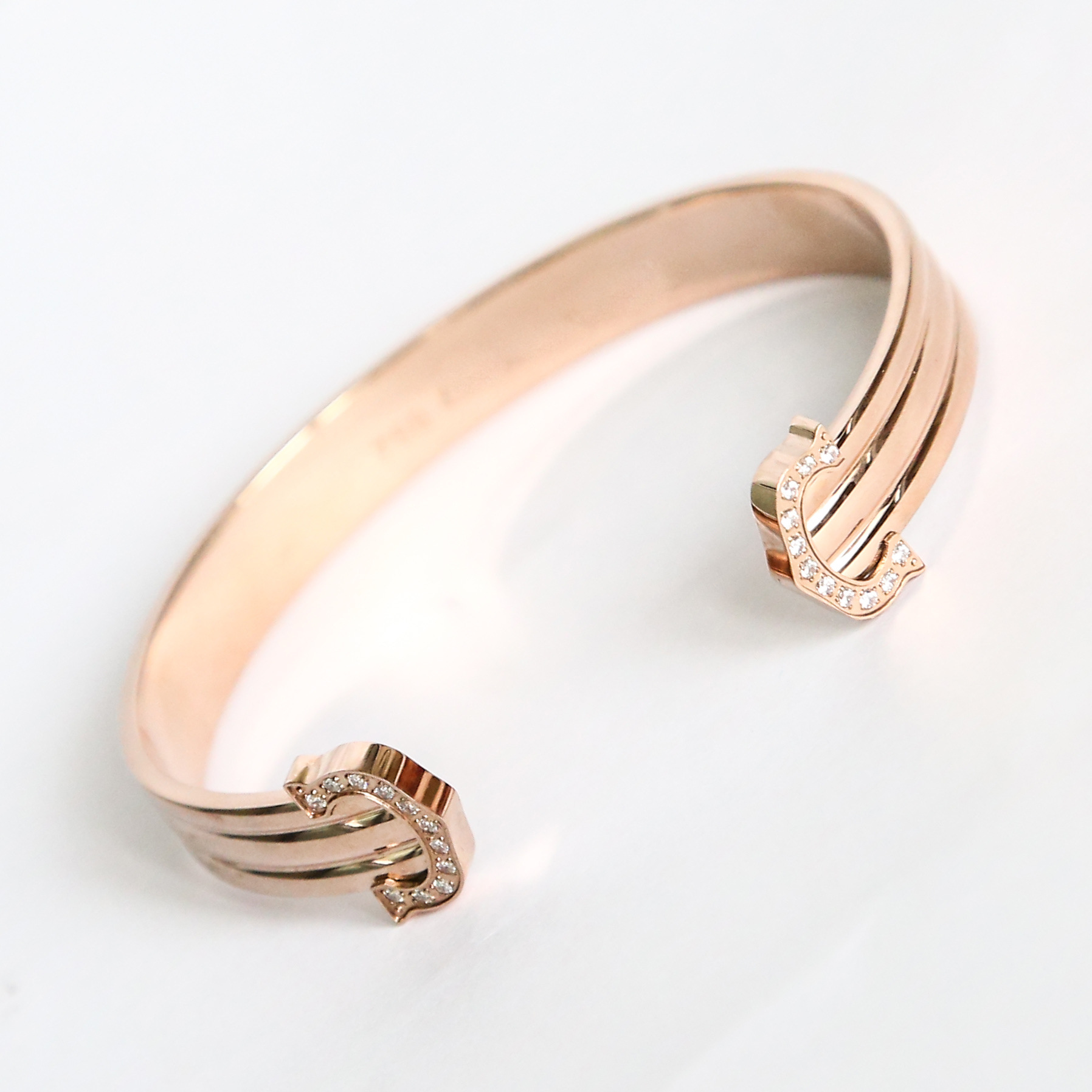 欧美大牌厂家货源批发ca卡记c字母镶钻开口不锈钢手镯 首饰混批