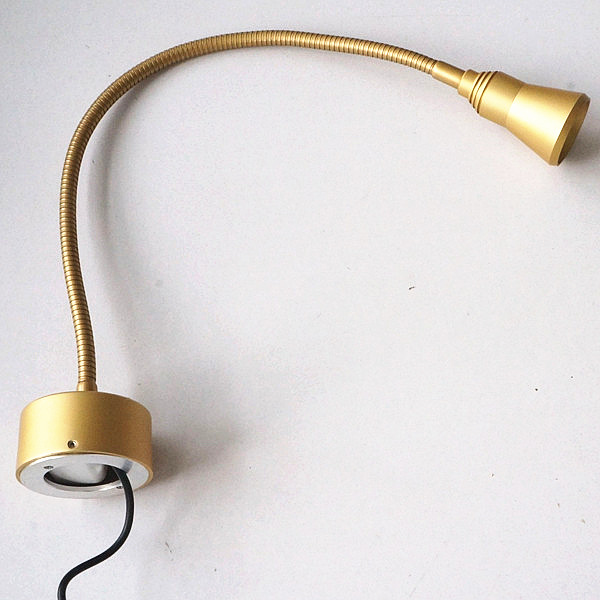 1*3w 金色室内装修软管蛇形灯led壁灯,鹅颈led壁灯阅读照明灯