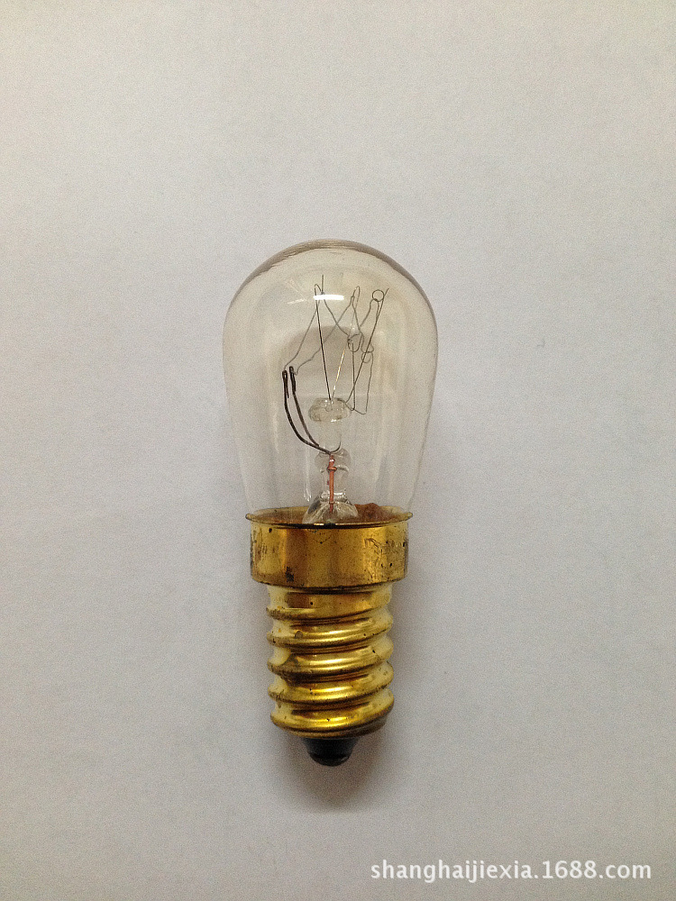e14白炽灯泡沪字指示灯泡e12灯泡冰箱泡15w普通照明白炽灯