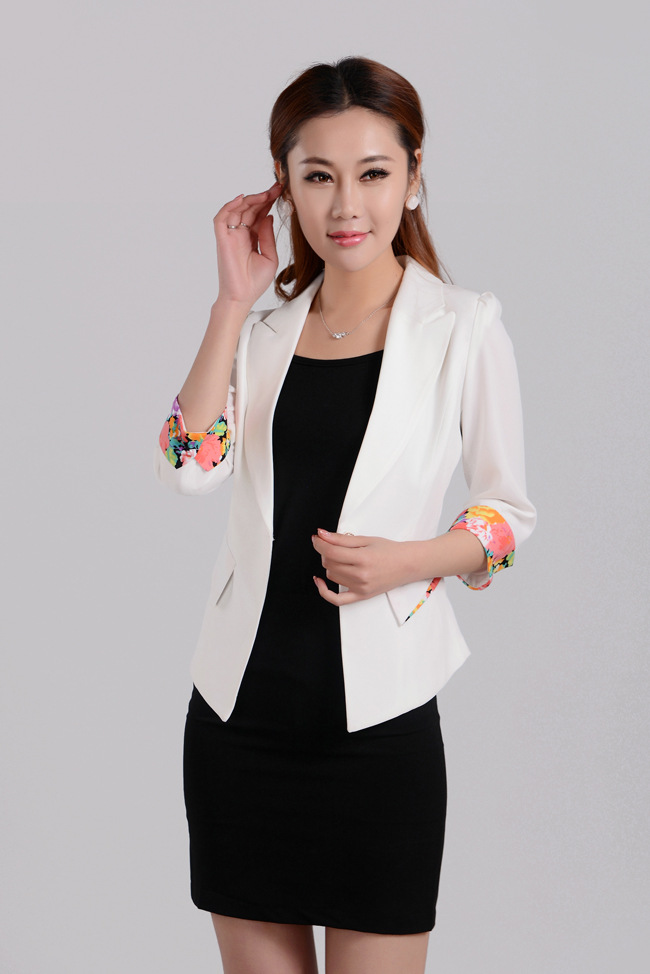 中袖女西服套装 韩版商务修身时尚女西装 职业工作西服女装小西装图片