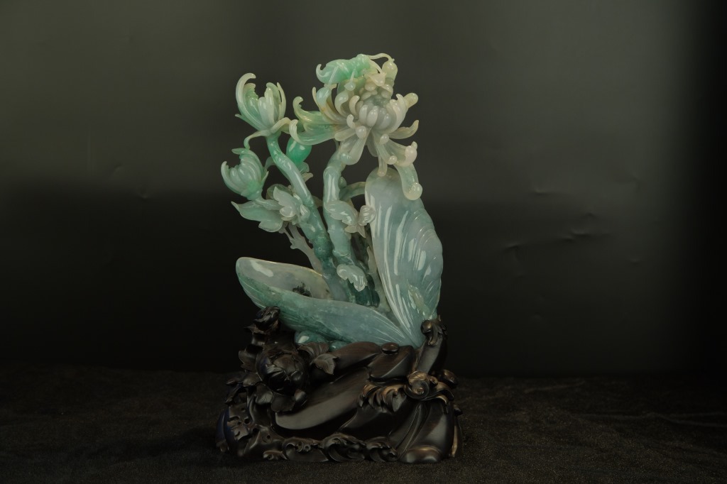 缅甸玉天然翡翠a货 老料糯冰花鸟翡翠摆件 安居乐业 可出证书