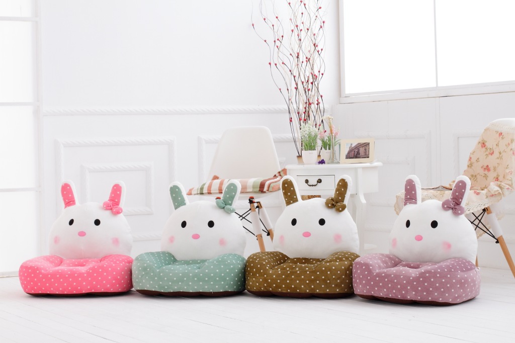 儿童节礼物卡通兔子沙发 单孔沙发 懒人沙发椅子 儿童摄影沙发