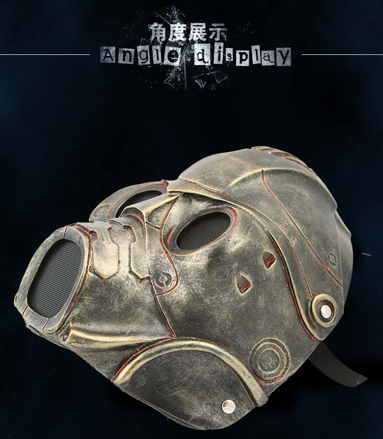 万圣节恐怖辐射3幽灵面具树脂cs防护防毒面罩男士cos生化危机废土