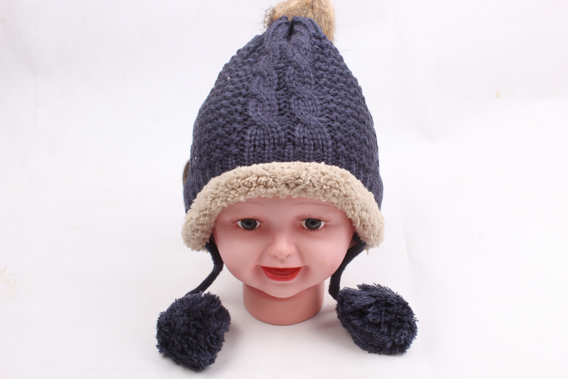 服装鞋帽箱包,钟表眼镜 服饰 帽子 2014新款厂家直销儿童麻花图案针织