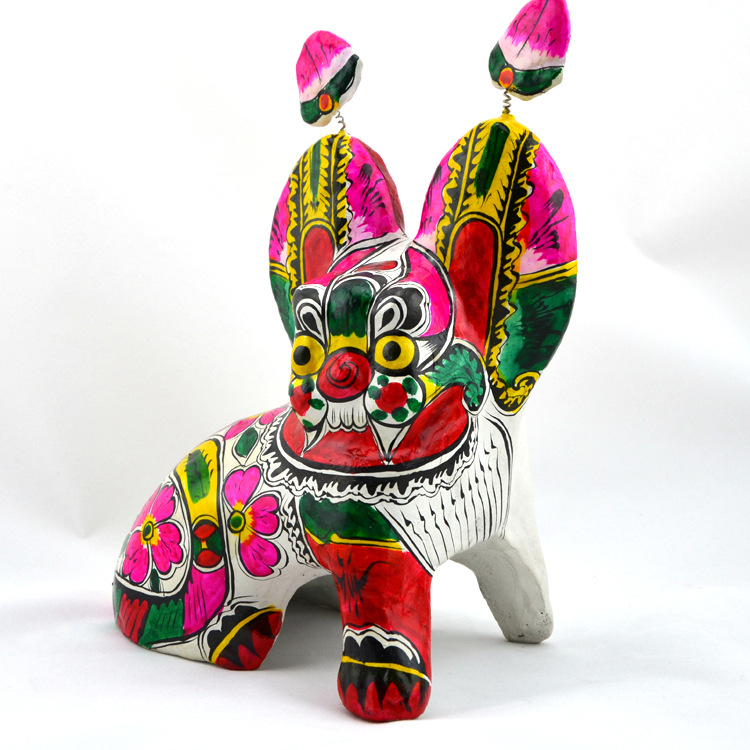 陕西特色民俗特产凤翔泥塑坐虎 特色家居摆件 民俗礼品 手绘摆件 - 工