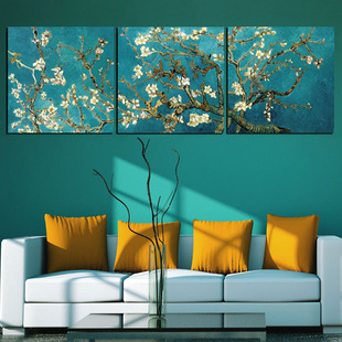 【伙拼】 新品时尚经典家居客厅卧室装饰画 三联无框画