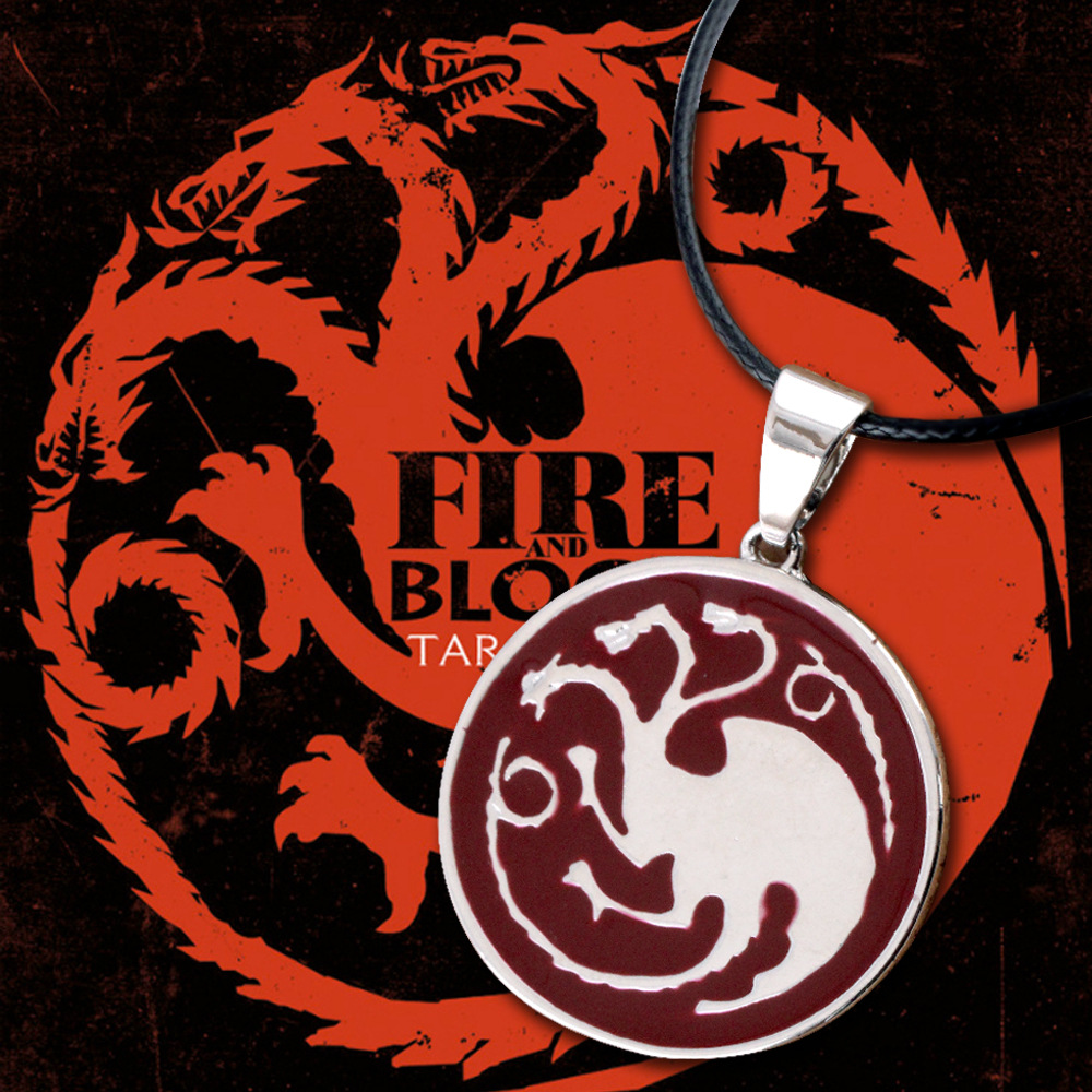 火爆新款!冰与火之歌权力的游戏坦格利安龙徽章项链 高品质 批发