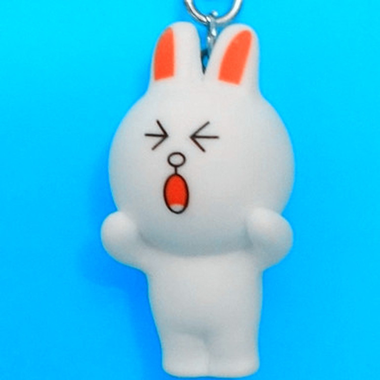 侏儒海棠兔钥匙扣吊饰品,搪胶钥匙扣