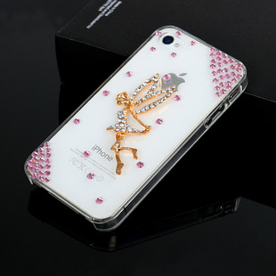 iphone5手机壳 苹果透明贴钻手机壳 小清新苹果5手机保护外壳