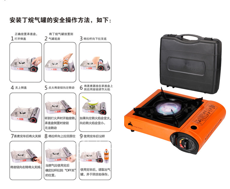便携炉点不着火时,请检查气体是否用完,气阀过压保护装置是否弹出气瓶