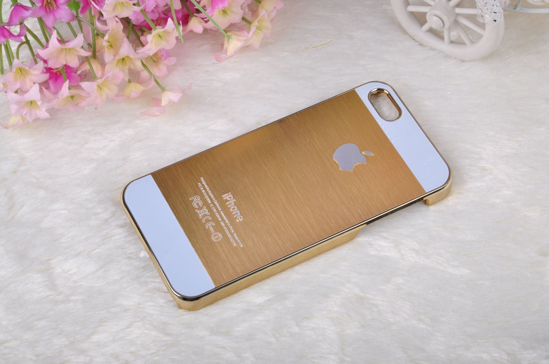 新款土豪金金属拉丝保护壳iphone5s保护套苹果4双色亚克力手机壳