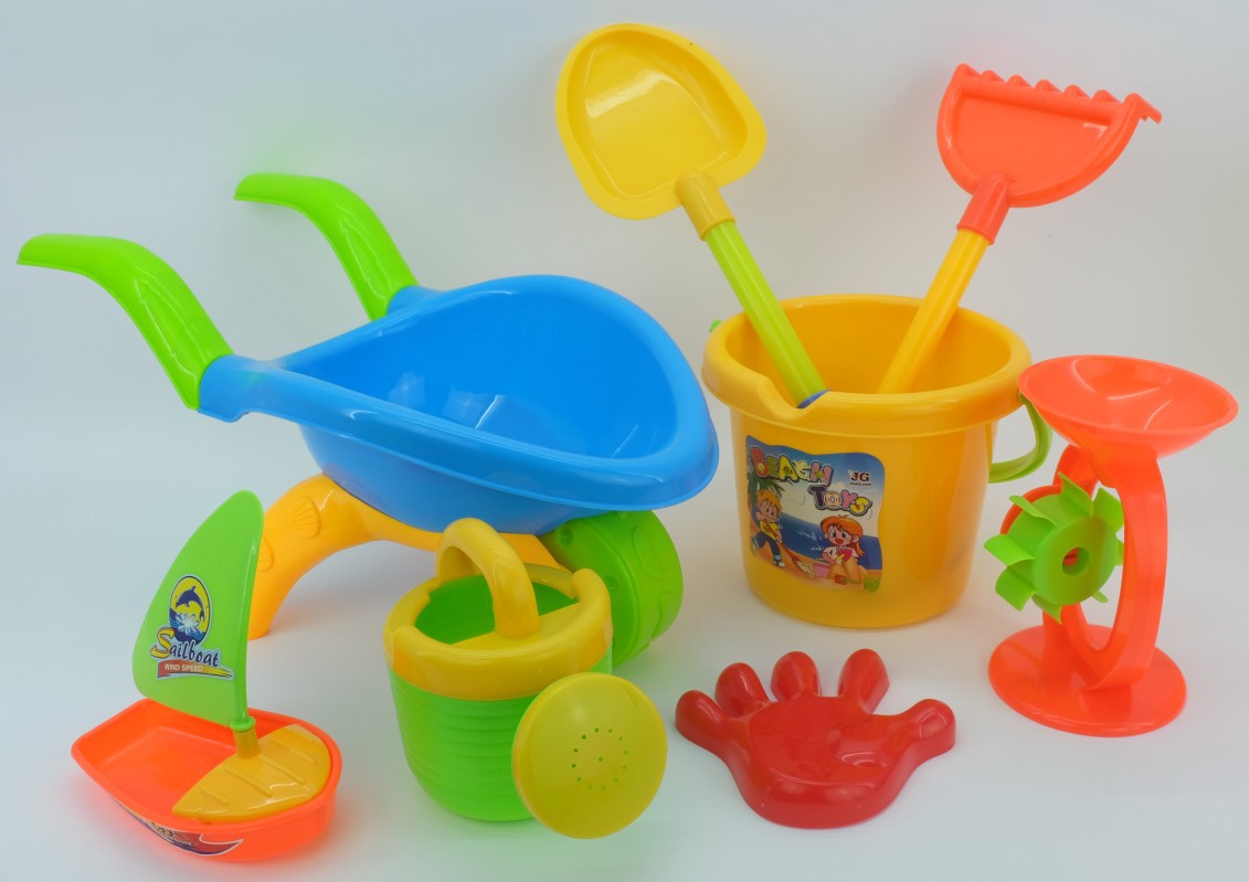 6pcs沙滩玩沙工具套餐 三轮车 游泳工具 挖沙工具 沙滩工具hf102