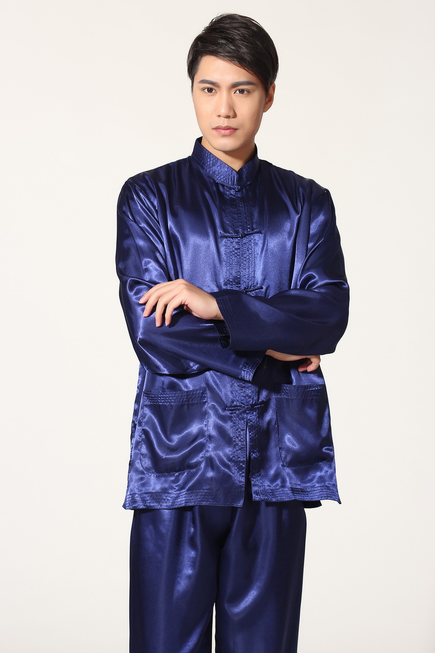 供应批发唐装蓝色功夫衫 m3012