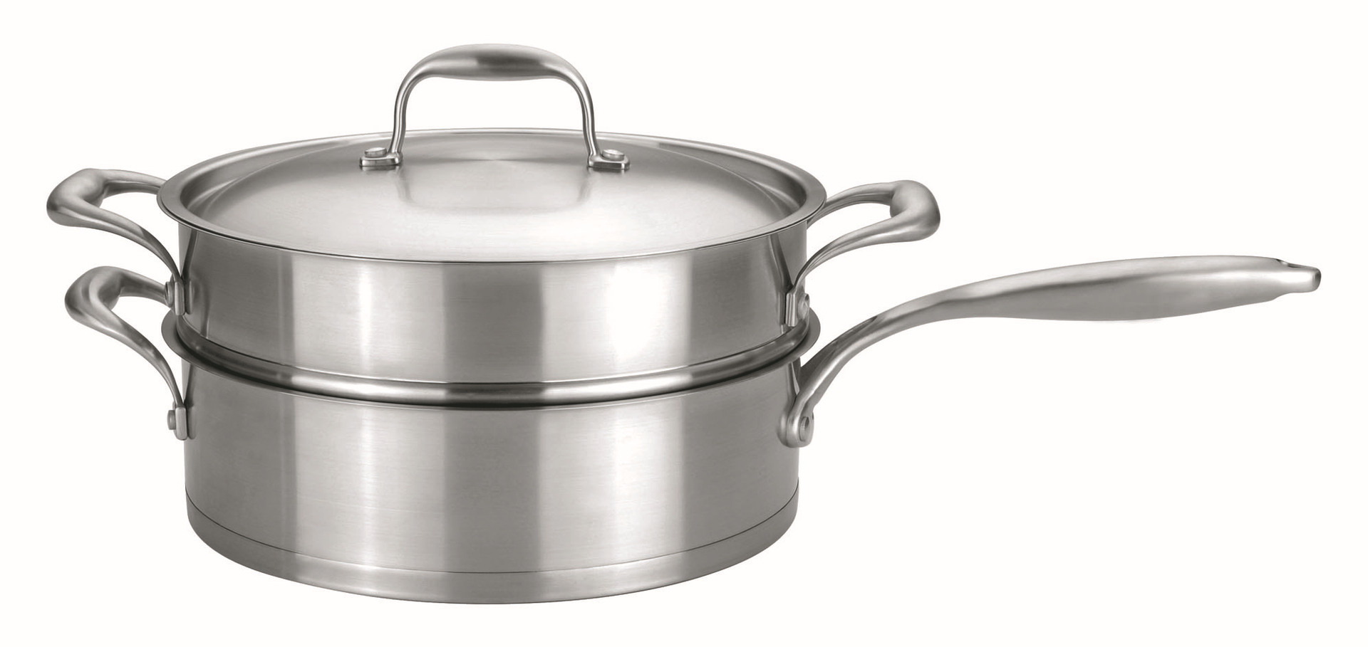 pot外贸原单正品304 18-10不锈钢汤锅煎锅蒸格3件套