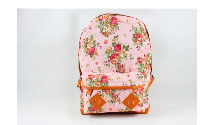 韩版新款书包 小清新印花双肩包 潮流时尚学生包 花朵背包