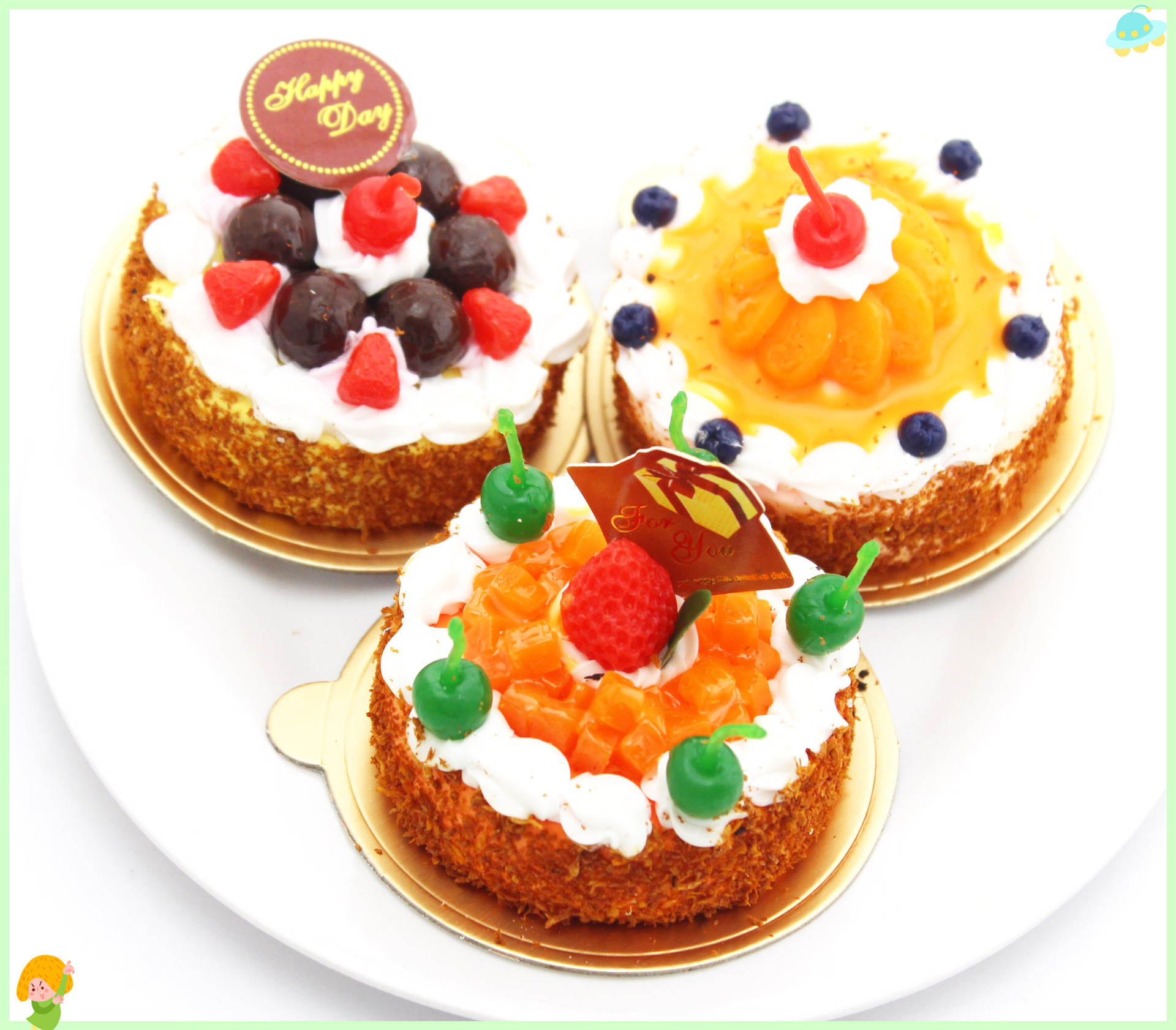 仿真食品圆形蛋糕慕斯蛋糕 创意礼品西式糕点摆设 3d冰箱贴