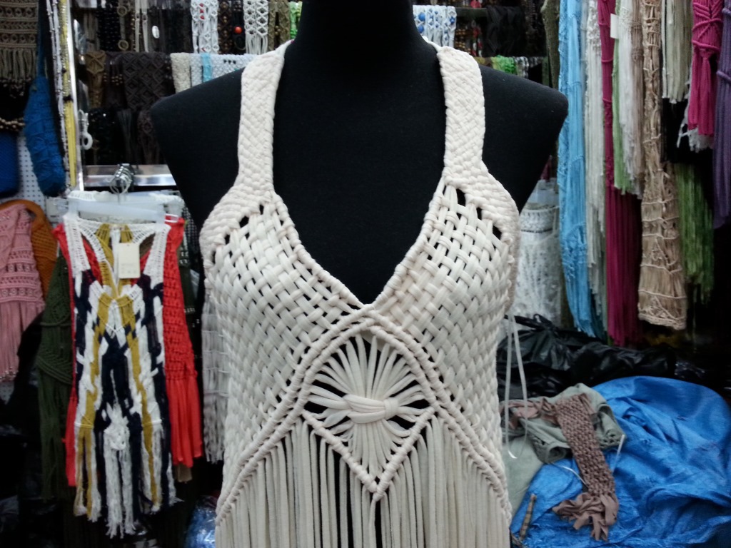 手工布条编织衣服前片,手工编织布条衣服