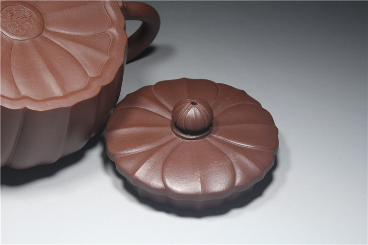 蒋华仙高难度紫砂壶合菱德钟壶350ml 宜兴原矿紫泥制壶师傅制作