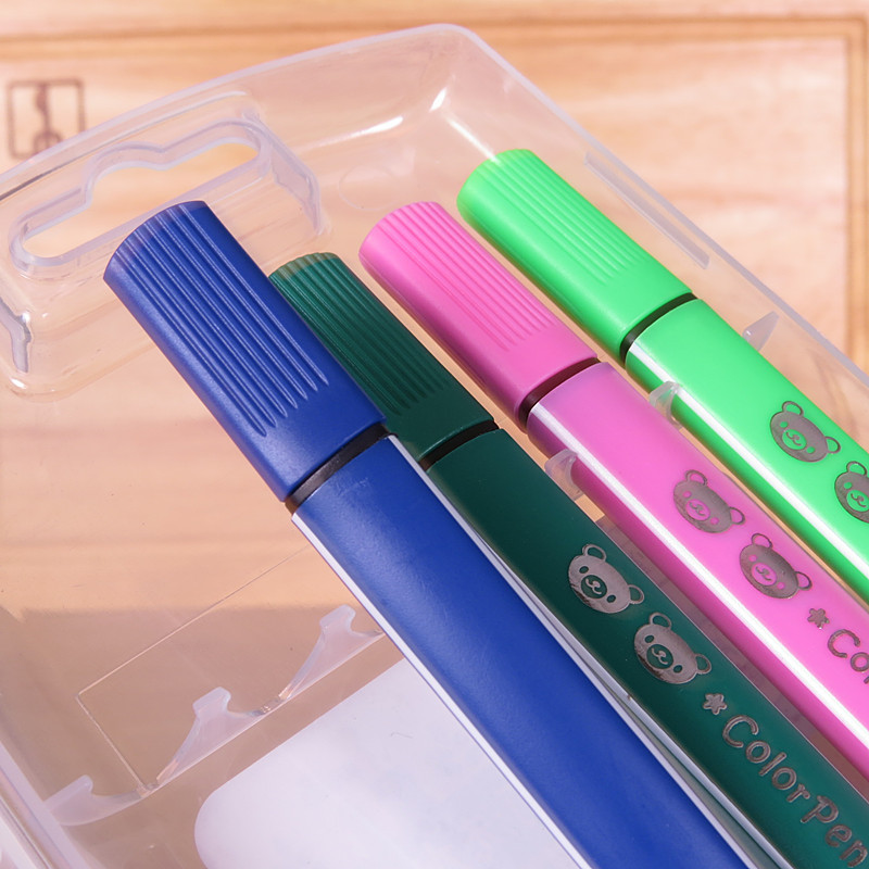 宝利惠文具 轻松熊三角笔杆可洗水彩笔 12色 学生绘画用品奖品