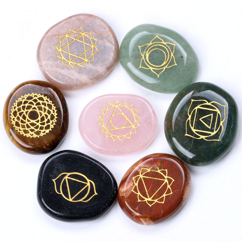 厂家订做 刻字天然石头 卢恩符文占卜石 幸运刻字石