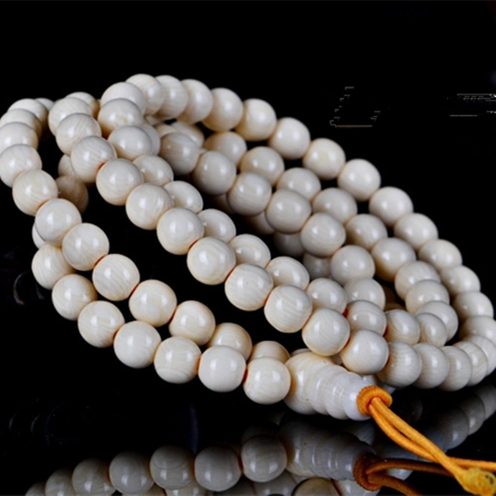 厂家直销 精品款108颗河马牙佛珠手链 男女通用佛珠手链 饰品批发