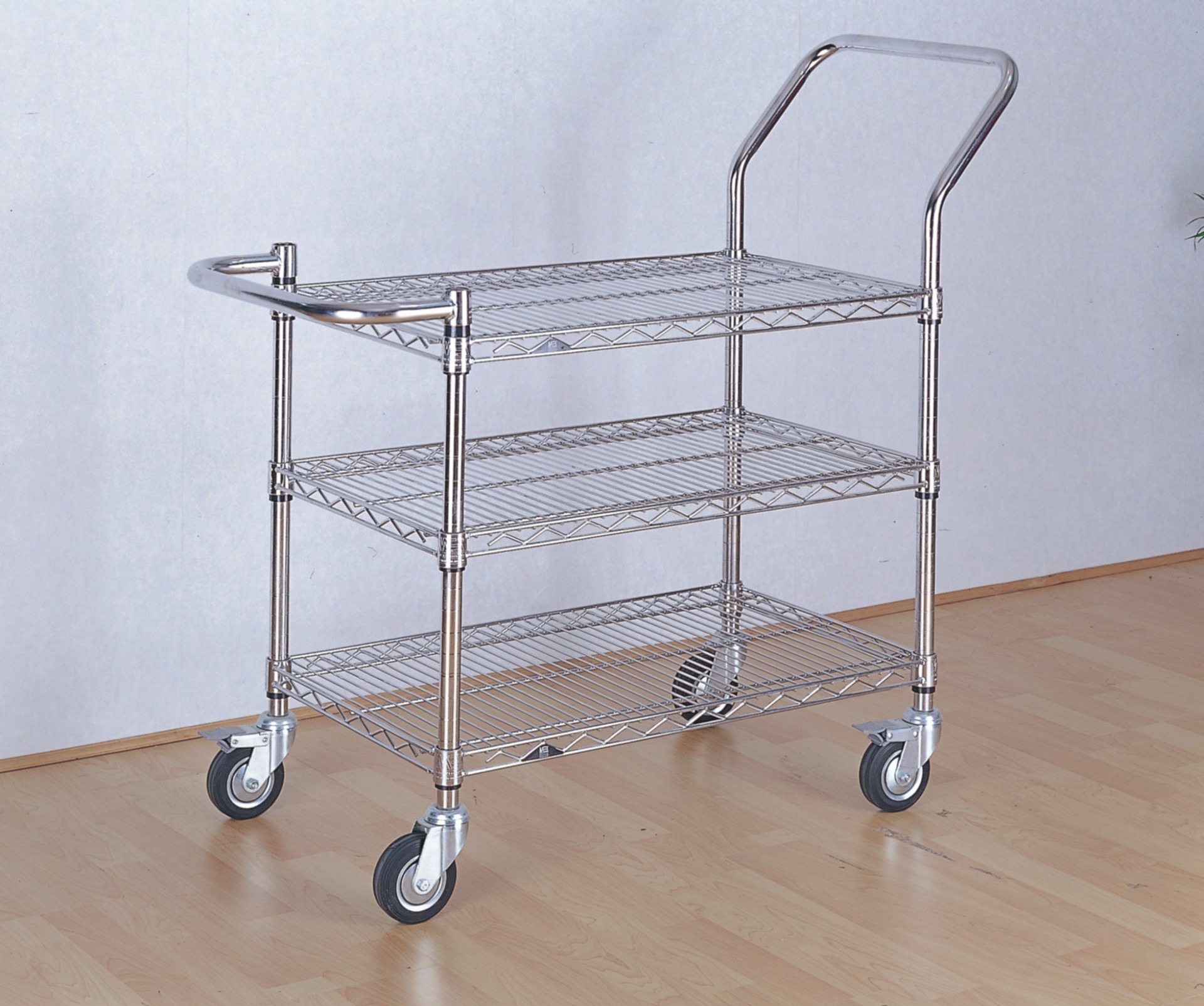 镀铬手推车,不锈钢推车,防静电料盘车 静音无声图片_4