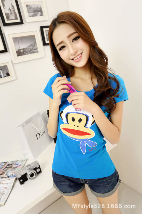 厂价直销 2014 新款春夏卡通猴子女装短袖t恤