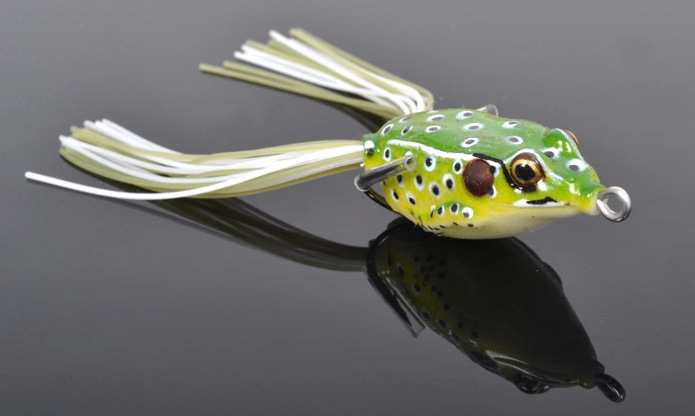 众胜 新款40mm 5g水面系双钩带软尾雷蛙 黑鱼专杀路亚饵小雷蛙