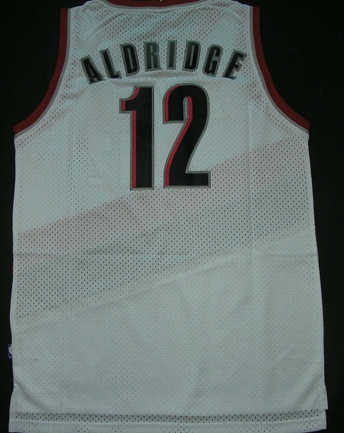 开拓者队12号阿德里奇球衣球迷版成人码大网孔复古球服