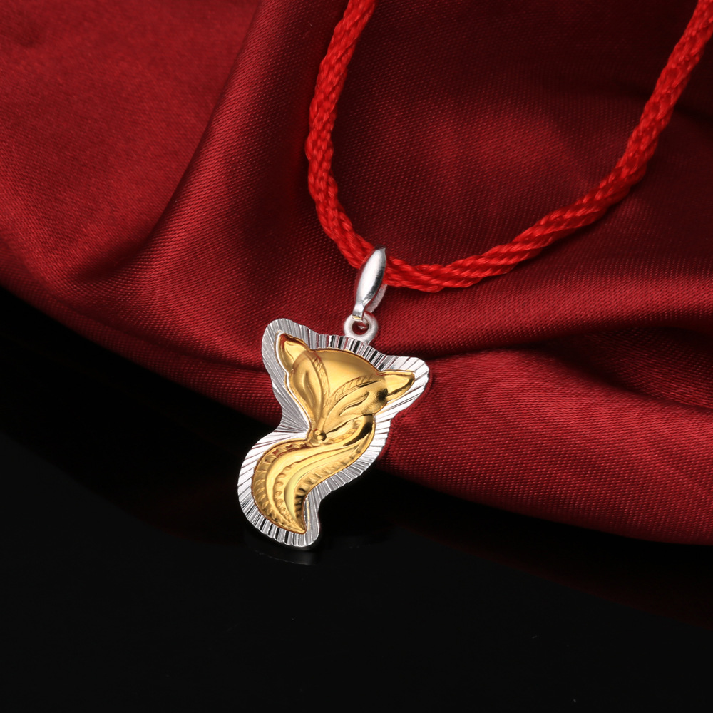 批发新品银镶千足金吊坠 金包银饰品吊坠 创意时尚造型项坠