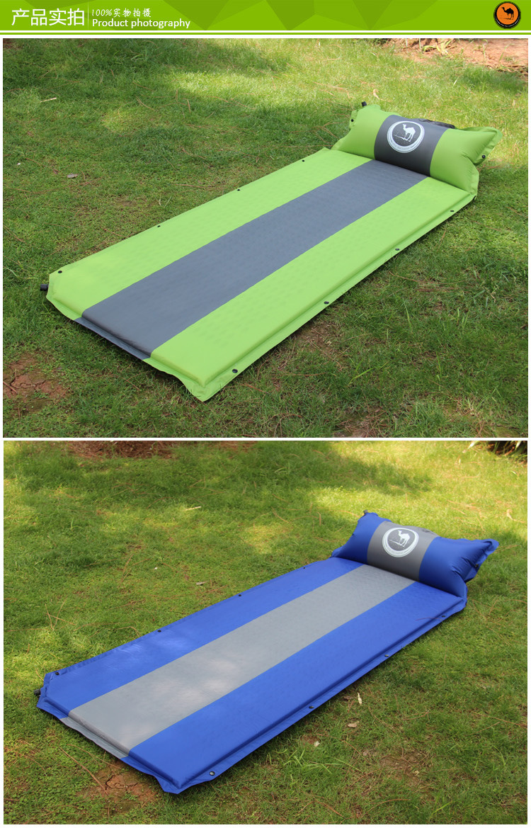 骆驼户外自动充气垫 加宽加厚 野营防潮地垫 单人午休 睡垫