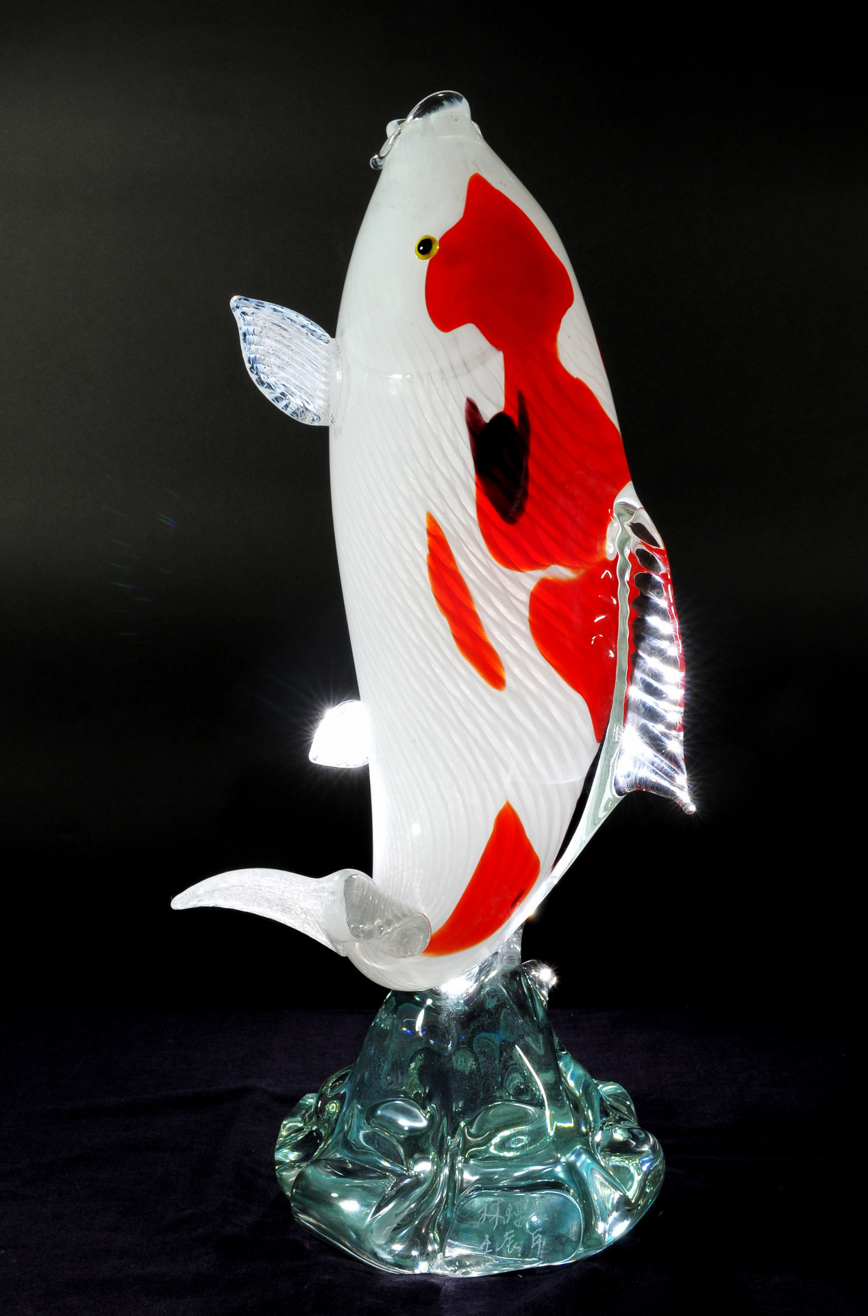 站立红锦鲤 琉璃工艺 装饰礼品 家居 摆件