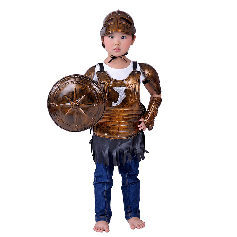 六一儿童节演出服装盔甲龙骑士装备战甲411g儿童铠甲7件套no 9366